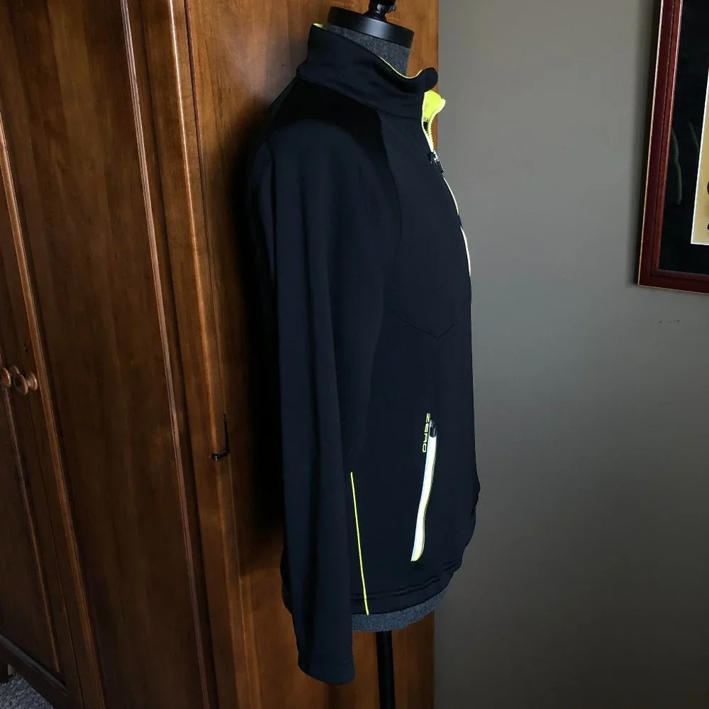 ZERO RESTRICTION Men's Black & Yellow Golf Performance Half Zip - Size MEDIUM - Picture 8 of 15